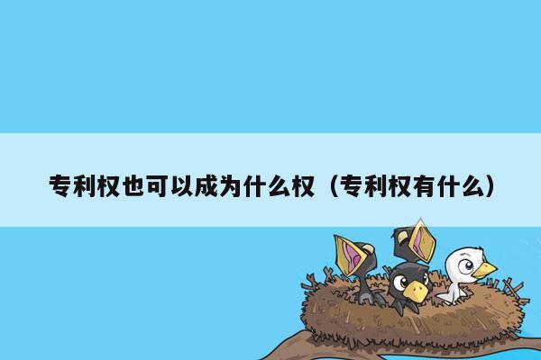 专利权也可以成为什么权（专利权有什么）