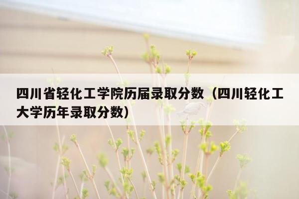 四川省轻化工学院历届录取分数（四川轻化工大学历年录取分数）