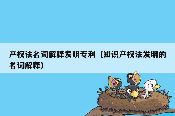 产权法名词解释发明专利（知识产权法发明的名词解释）