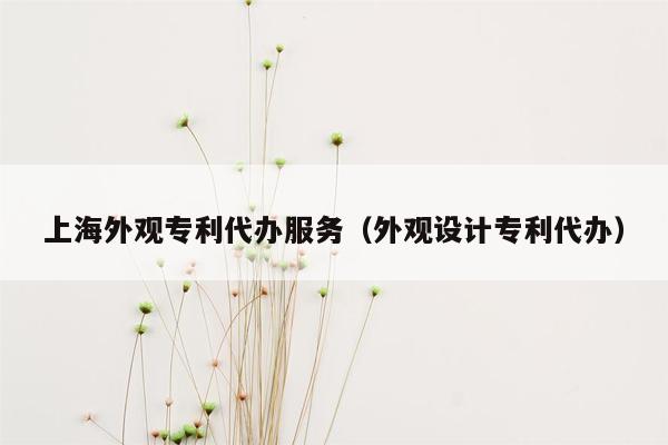 上海外观专利代办服务（外观设计专利代办）