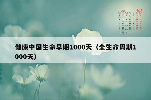 健康中国生命早期1000天（全生命周期1000天）