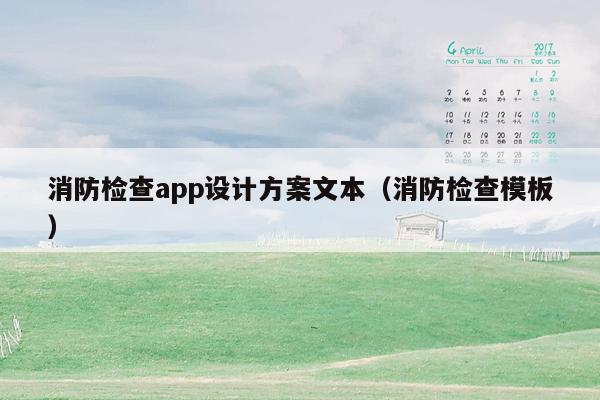 消防检查app设计方案文本（消防检查模板）