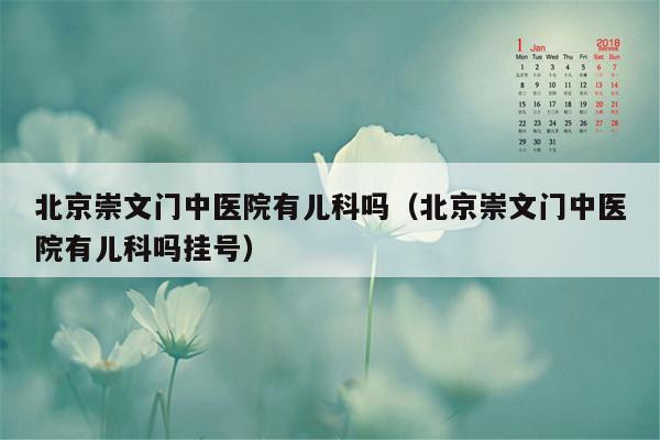 北京崇文门中医院有儿科吗（北京崇文门中医院有儿科吗挂号）