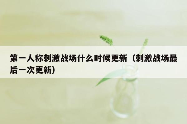 第一人称刺激战场什么时候更新（刺激战场最后一次更新）