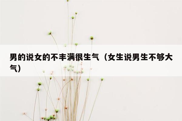 男的说女的不丰满很生气（女生说男生不够大气）