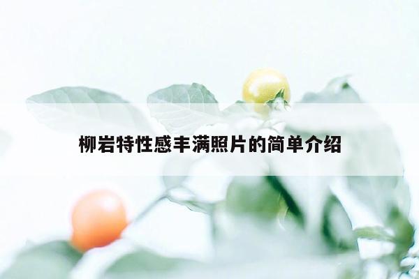 柳岩特性感丰满照片的简单介绍