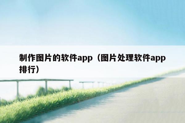 制作图片的软件app（图片处理软件app排行）