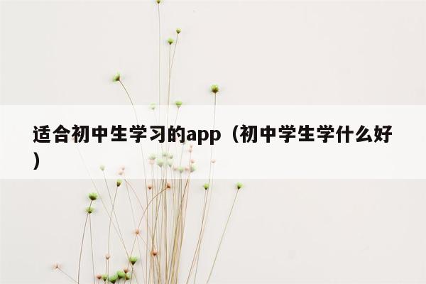 适合初中生学习的app（初中学生学什么好）