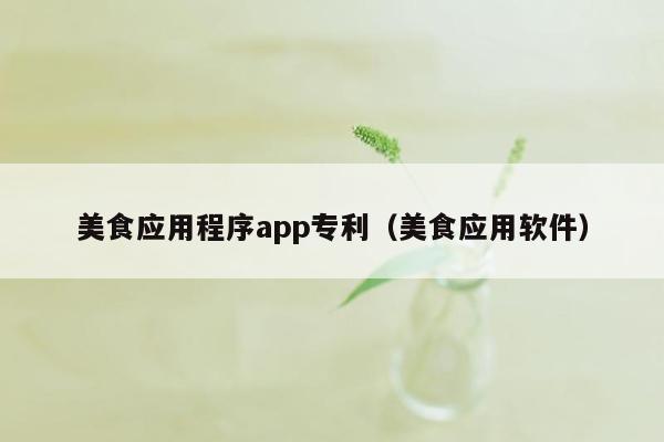 美食应用程序app专利（美食应用软件）