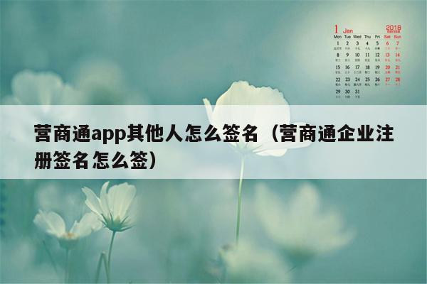 营商通app其他人怎么签名（营商通企业注册签名怎么签）