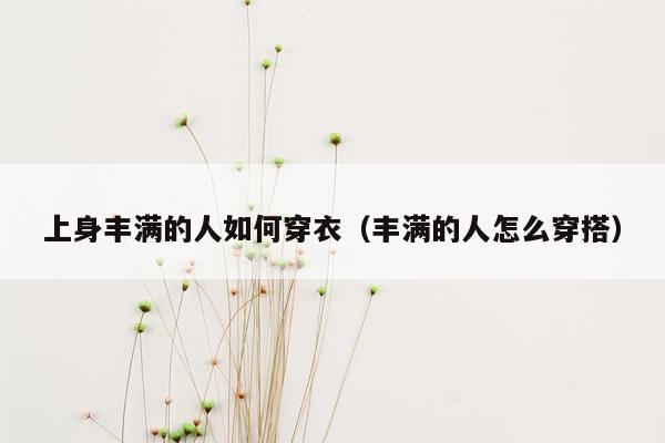 上身丰满的人如何穿衣（丰满的人怎么穿搭）