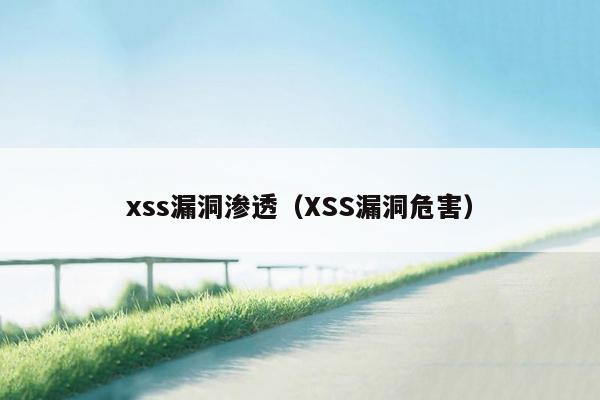 xss漏洞渗透（XSS漏洞危害）