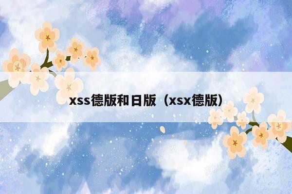 xss德版和日版（xsx德版）