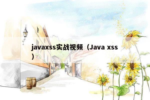 javaxss实战视频（Java xss）