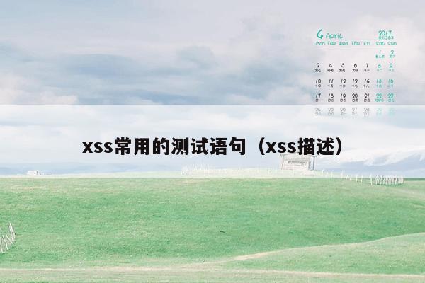 xss常用的测试语句（xss描述）