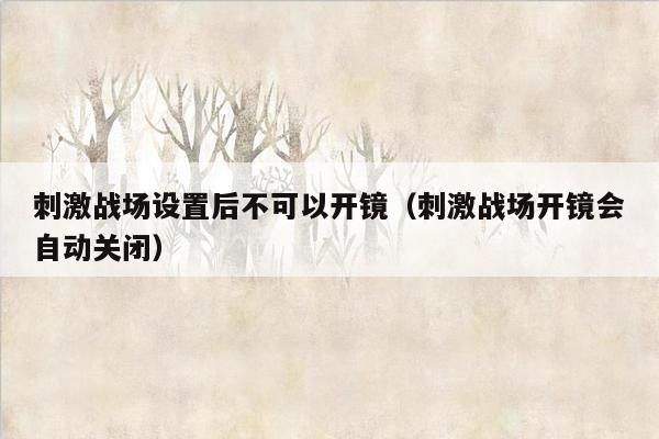 刺激战场设置后不可以开镜（刺激战场开镜会自动关闭）