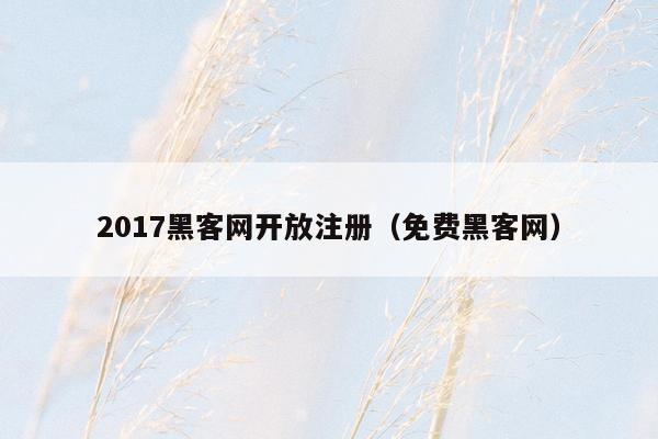 2017黑客网开放注册（免费黑客网）