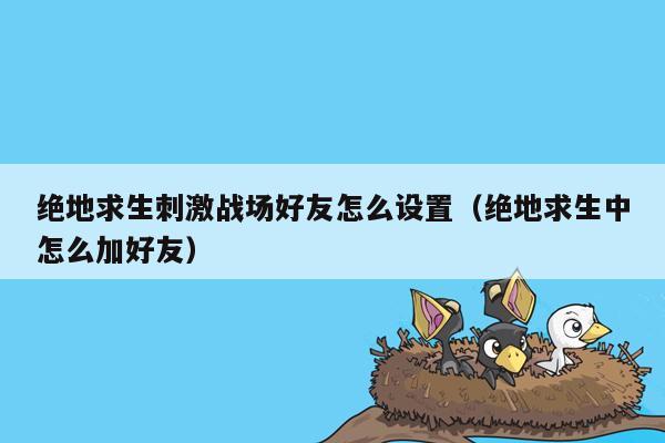 绝地求生刺激战场好友怎么设置（绝地求生中怎么加好友）