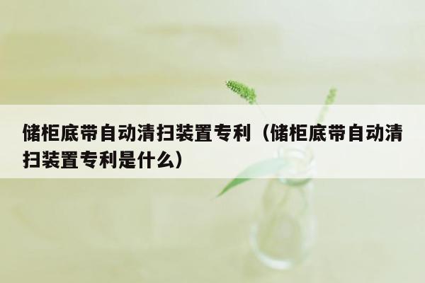 储柜底带自动清扫装置专利（储柜底带自动清扫装置专利是什么）