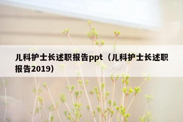 儿科护士长述职报告ppt（儿科护士长述职报告2019）