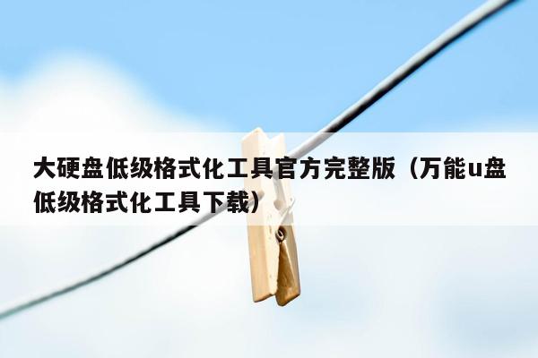 大硬盘低级格式化工具官方完整版（万能u盘低级格式化工具下载）