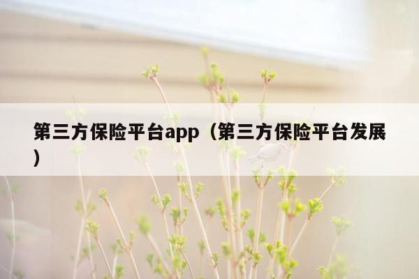 第三方保险平台app（第三方保险平台发展）