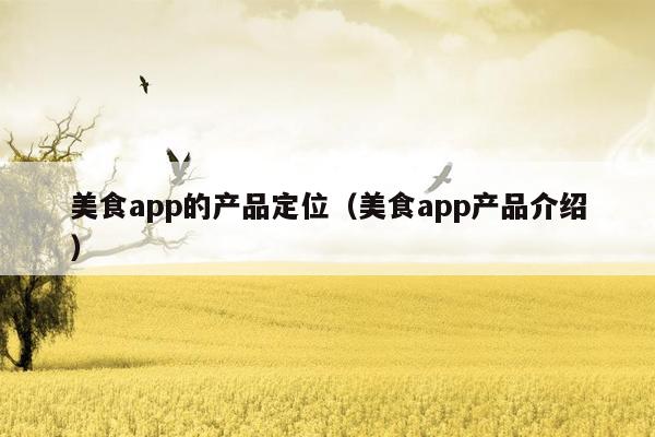 美食app的产品定位（美食app产品介绍）