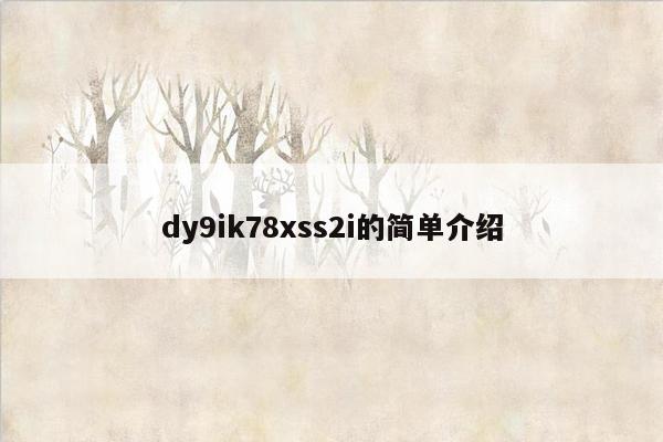 dy9ik78xss2i的简单介绍