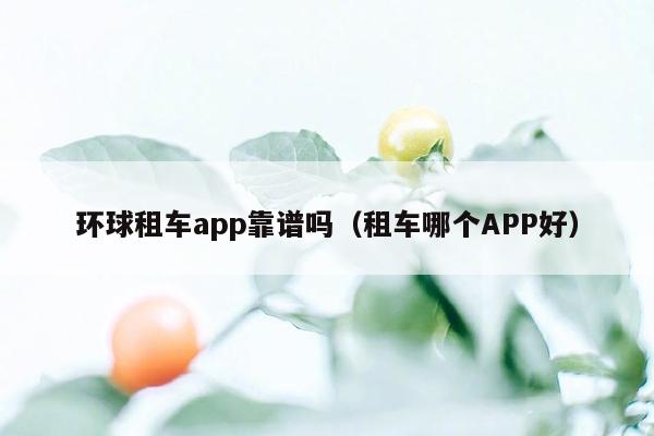 环球租车app靠谱吗（租车哪个APP好）