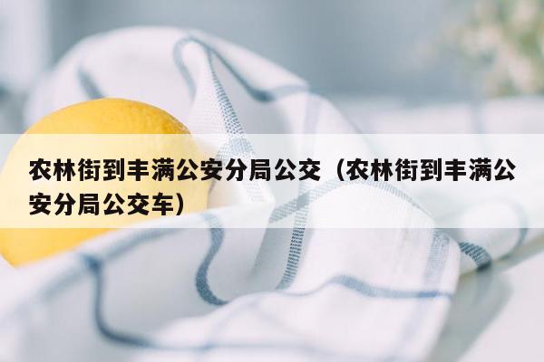 农林街到丰满公安分局公交（农林街到丰满公安分局公交车）