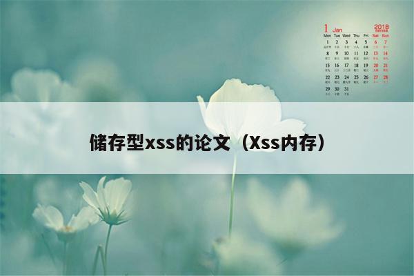 储存型xss的论文（Xss内存）