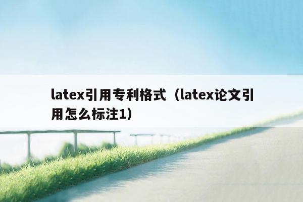 latex引用专利格式（latex论文引用怎么标注1）