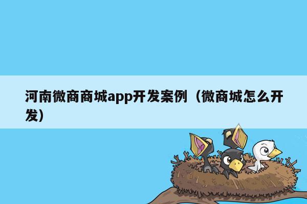 河南微商商城app开发案例（微商城怎么开发）