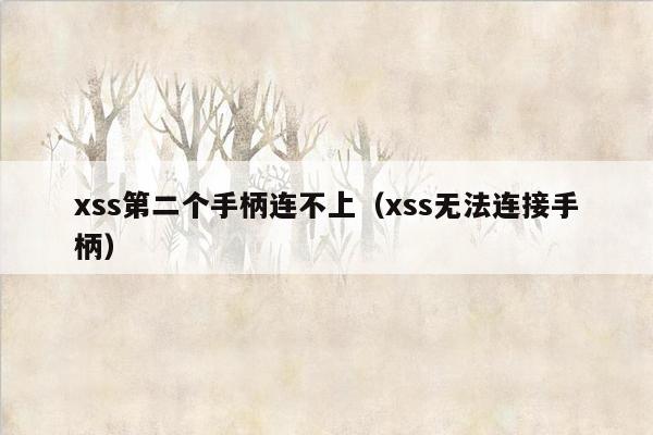 xss第二个手柄连不上（xss无法连接手柄）