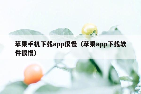 苹果手机下载app很慢（苹果app下载软件很慢）