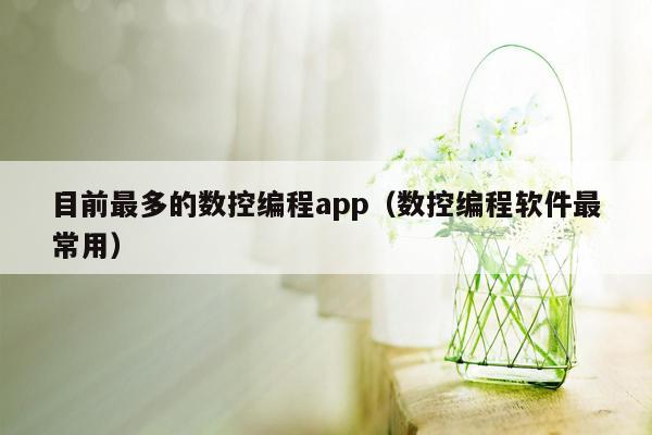 目前最多的数控编程app（数控编程软件最常用）