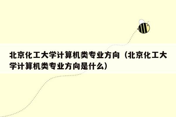 北京化工大学计算机类专业方向（北京化工大学计算机类专业方向是什么）