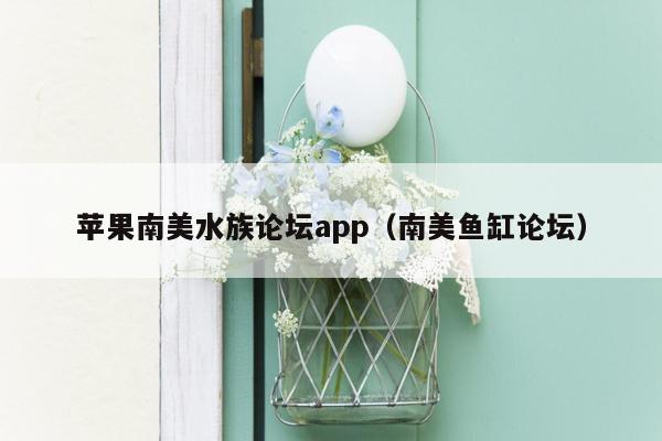 苹果南美水族论坛app（南美鱼缸论坛）