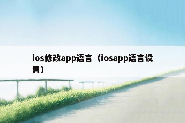 ios修改app语言（iosapp语言设置）