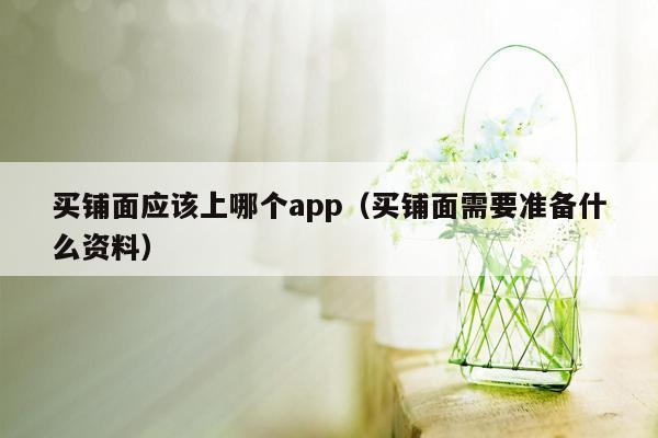 买铺面应该上哪个app（买铺面需要准备什么资料）