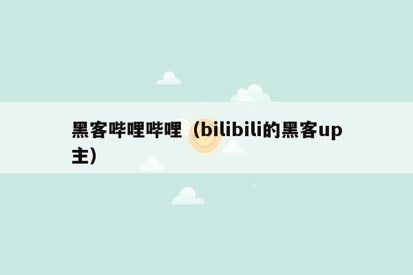 黑客哔哩哔哩（bilibili的黑客up主）