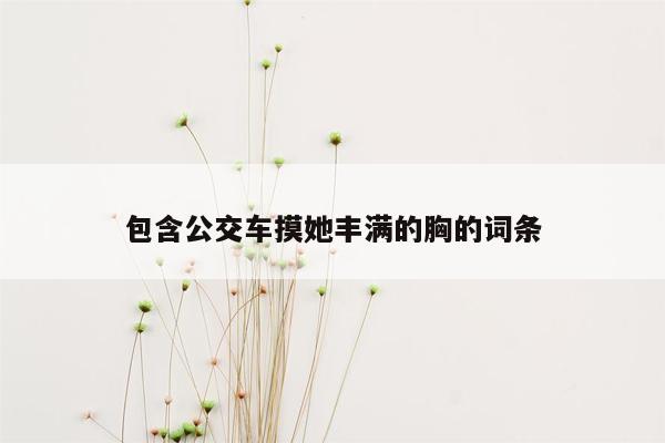 包含公交车摸她丰满的胸的词条