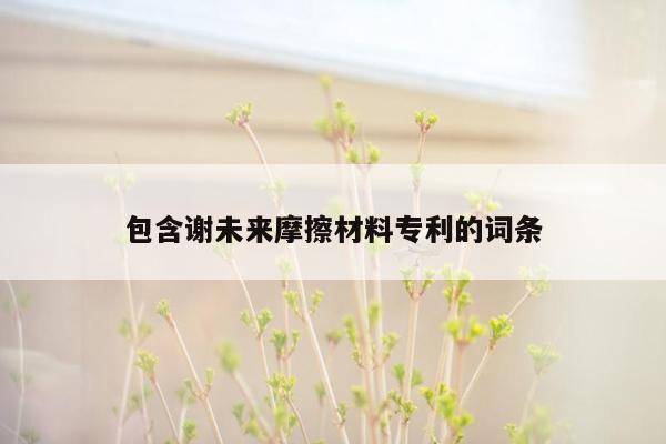 包含谢未来摩擦材料专利的词条