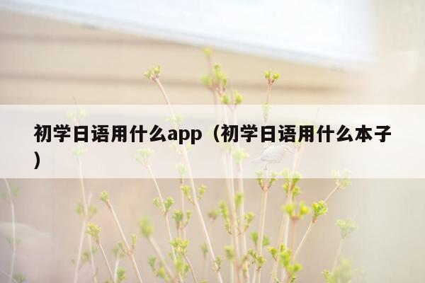 初学日语用什么app（初学日语用什么本子）