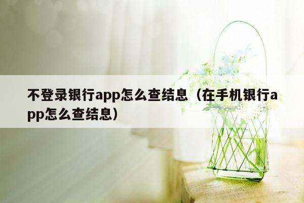 不登录银行app怎么查结息（在手机银行app怎么查结息）