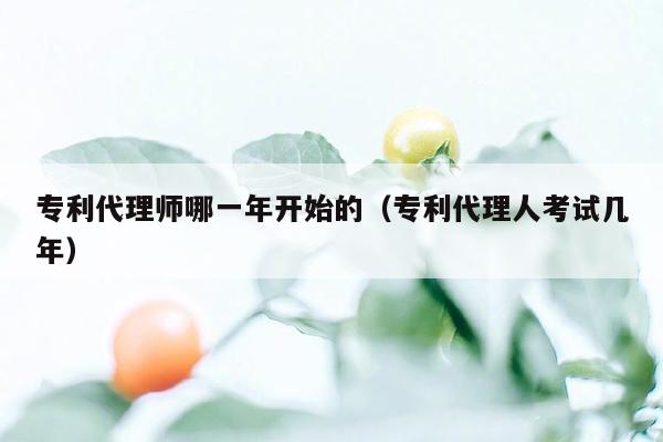 专利代理师哪一年开始的（专利代理人考试几年）