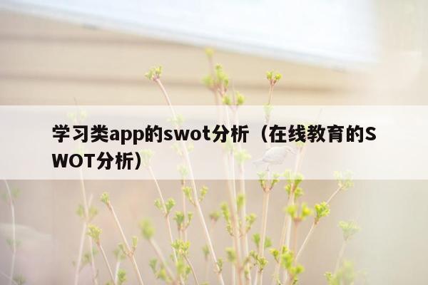 学习类app的swot分析（在线教育的SWOT分析）