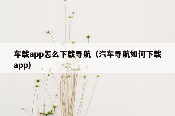 车载app怎么下载导航（汽车导航如何下载app）