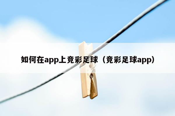 如何在app上竞彩足球（竞彩足球app）