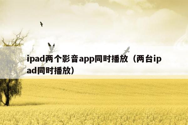 ipad两个影音app同时播放（两台ipad同时播放）